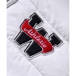 Babyhug Woven Full Sleeves Hooded Padded Jacket With Alphabet Patch - White