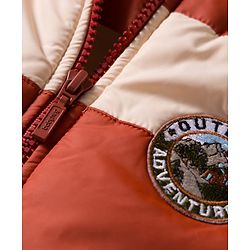 Babyhug Woven Full Sleeves Hooded Padded Jacket with Patch Detailing - Brown