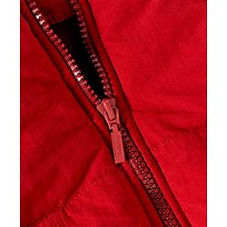 Babyhug Woven Full Sleeves Padded Jacket With Detachable Hood Kangaroo Pocket & Cut & Sew - Rust Orange