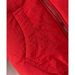 Babyhug Woven Full Sleeves Padded Jacket With Detachable Hood Kangaroo Pocket & Cut & Sew - Rust Orange