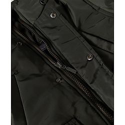 Babyhug Woven Full Sleeves Solid Hooded Padded Jacket With Detachable Hood - Dark Green