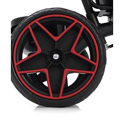 Babyhug Plug & Play Tricycle with Parental Push Handle & Cushion Seat  Red| High Backrest| Non-slip Pedals| Removable Safety Bar| Foldable Footrest| Puncture Proof Wheels