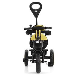 Babyhug Toddler Tricycle with Parental Push Handle, Cushioned Seat, Removable Safety Bar & Foldable Footrest  Plug & Play, Durable EVA Wheels  Yellow