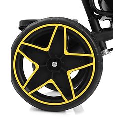 Babyhug Toddler Tricycle with Parental Push Handle, Cushioned Seat, Removable Safety Bar & Foldable Footrest  Plug & Play, Durable EVA Wheels  Yellow