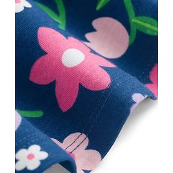 Babyhug Cotton Knit Half Sleeves Floral Printed Frock with Bloomer - Purple