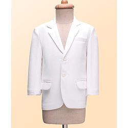 Babyhug Knit Full Sleeves Solid Color Blazer with T-Shirt - White & Red