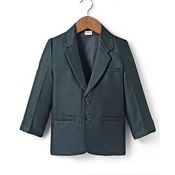 Babyhug Woven Full Sleeves Solid Coloured Blazer - Olive Green