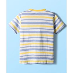 Babyhug Single Jersey Knit Half Sleeves T-Shirts & Shorts Sets With Stripes & Sea Life Print Pack of 4 - Yellow & White