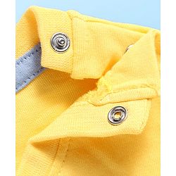 Babyhug Single Jersey Knit Half Sleeves T-Shirts & Shorts Sets With Stripes & Sea Life Print Pack of 4 - Yellow & White