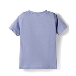 Babyhug Single Jersey Knit Half Sleeves T-Shirt  & Shorts Set Animal Print - Lavender