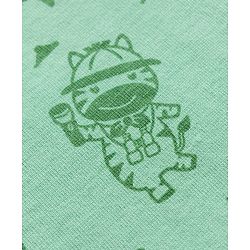 Babyhug Single Jersey Knit Half Sleeves T-Shirt and Shorts Set with Giraffe Print - Green & Yellow