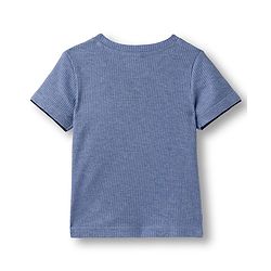 Babyhug Single Jersey Knit  Half Sleeves Textured T-Shirt & Shorts Set With Teddy Patch Embroidery - Blue