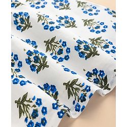 Babyhug Cotton Woven Full Sleeves Kurta & Pyjama Set With Floral Print - White
