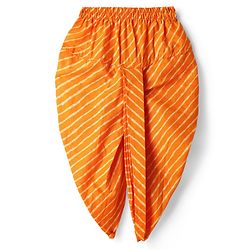 Babyhug Cambric Woven Full Sleeves Bandhani Printed Kurta With Dhoti Set - Orange