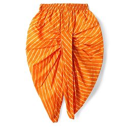 Babyhug Cambric Woven Full Sleeves Bandhani Printed Kurta With Dhoti Set - Orange