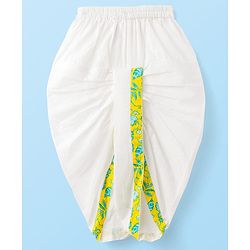 Babyhug Cotton Woven Full Sleeves Kurta Dhoti Set with Floral Print - Yellow