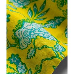 Babyhug Cotton Woven Full Sleeves Kurta Dhoti Set with Floral Print - Yellow
