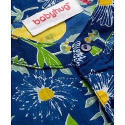 Babyhug Cotton Woven Full Sleeves Kurta Dhoti Set Floral Print - Blue