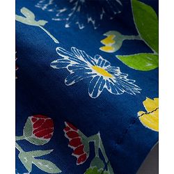 Babyhug Cotton Woven Full Sleeves Kurta Dhoti Set Floral Print - Blue