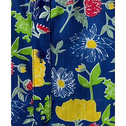 Babyhug Cotton Woven Full Sleeves Kurta Dhoti Set Floral Print - Blue