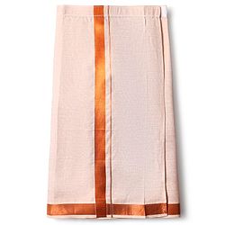 Babyhug Woven Half Sleeves Solid Shirt & Mundu Set - Peach