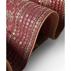 Babyhug Woven Half Sleeves Lehenga Choli With Dupatta Set Embroidery & Sequin - Maroon