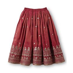 Babyhug Woven Half Sleeves Lehenga Choli With Dupatta Set Embroidery & Sequin - Maroon