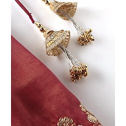 Babyhug Woven Half Sleeves Lehenga Choli With Dupatta Set Embroidery & Sequin - Maroon