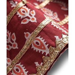 Babyhug 100% Cotton Sleeveless Full Length Floral Printed Ethnic Dress - Maroon