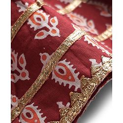 Babyhug 100% Cotton Sleeveless Full Length Floral Printed Ethnic Dress - Maroon