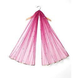 Babyhug Woven Frill Sleeves Choli Lehenga With Dupatta Set & Floral Embroidered - Maroon