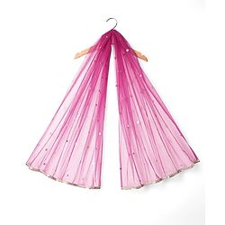 Babyhug Woven Frill Sleeves Choli Lehenga With Dupatta Set & Floral Embroidered - Maroon