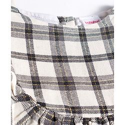 Babyhug Cotton Woven Full Sleeves Checkered Frock With Legging & Frill Detailing - Black