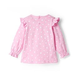 Babyhug Cotton Woven Frock with Full Sleeves Heart Printed Top & Bunny Embroidery - Blue