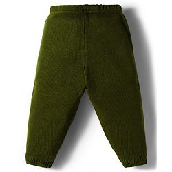 Babyhug Knit Full Sleeves Solid Color Front Open Sweater Set - Green