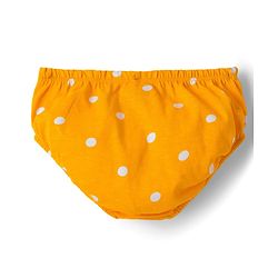 Babyhug Cotton Knit Half Sleeves Frock With Bloomer With Polka Dot - Yellow