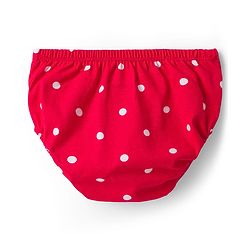 Babyhug Cotton Knit Half Sleeves Polka Dot Printed Frock With Bow Applique & Bloomer - Red