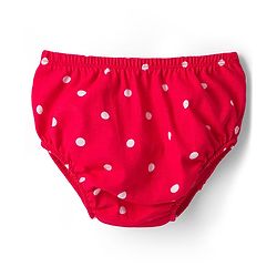 Babyhug Cotton Knit Half Sleeves Polka Dot Printed Frock With Bow Applique & Bloomer - Red