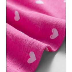 Babyhug Cotton Knit Full Sleeves Frock With Bloomers & Heart Print - Pink