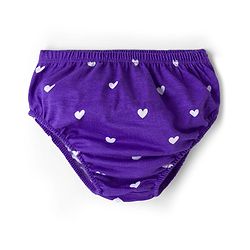 Babyhug Cotton Knit Half Sleeves Frock With Heart Print & Bloomer - Purple