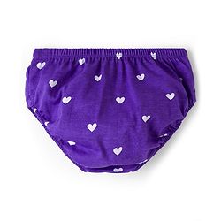 Babyhug Cotton Knit Half Sleeves Frock With Heart Print & Bloomer - Purple