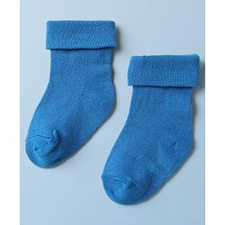 Cute Walk By Babyhug Knit Ankle Length Anti Bacterial Socks With Checks & Stripes Pack of 3 - White Navy & Medium Blue