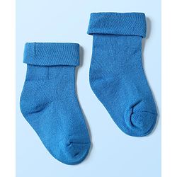 Cute Walk By Babyhug Knit Ankle Length Anti Bacterial Socks With Checks & Stripes Pack of 3 - White Navy & Medium Blue