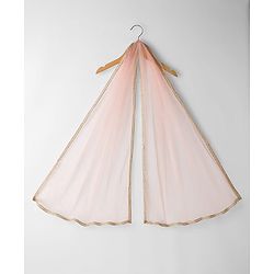 Babyhug Woven Sleeveless Choli Lehenga Set with Dupatta Sequin & Lace Detailing - Peach