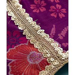 Babyhug Woven Half Sleeves Digital Printed With Embroidered Choli Lehenga & Dupatta Set - Purple