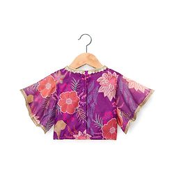 Babyhug Woven Half Sleeves Digital Printed With Embroidered Choli Lehenga & Dupatta Set - Purple