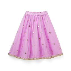 Babyhug Woven Sleeveless Choli Lehenga & Dupatta Set With Sequin Detailing - Lavender