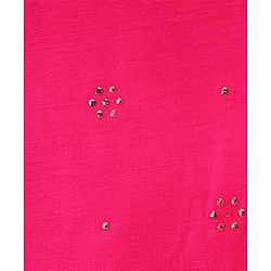 Babyhug Woven Sleeveless Choli Lehenga & Dupatta Set With Foil Print - Fuschia
