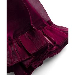 Babyhug Woven Sleeveless Embroidered Blouse With Glass Nylon Solid Saree - Wine