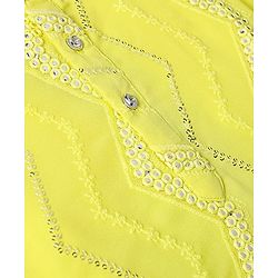 Babyhug Woven Full Sleeves Mirror Work & Embroidery Kurta & Dhoti Set - Yellow